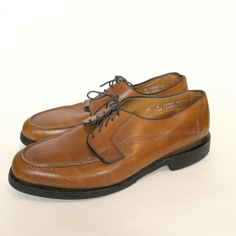 Allen Edmonds USA 1168 Brown Leather Lace Up‎ Derby Oxford Shoe Men's 11 D EUC